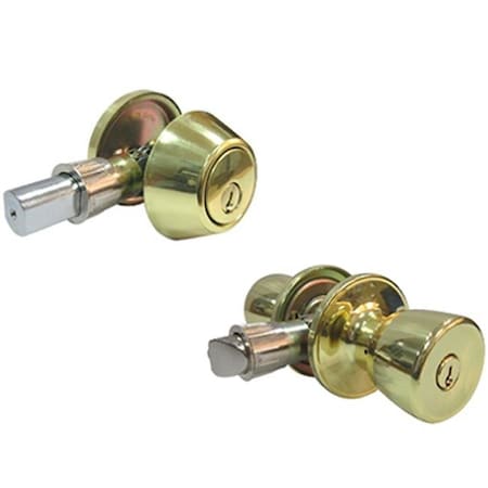 Taiwan Fu Hsing Industrial Taiwan Fu Hsing Industrial 221745 Tru-Guard Combination Mobile Home Lockset; Polished Brass 221745